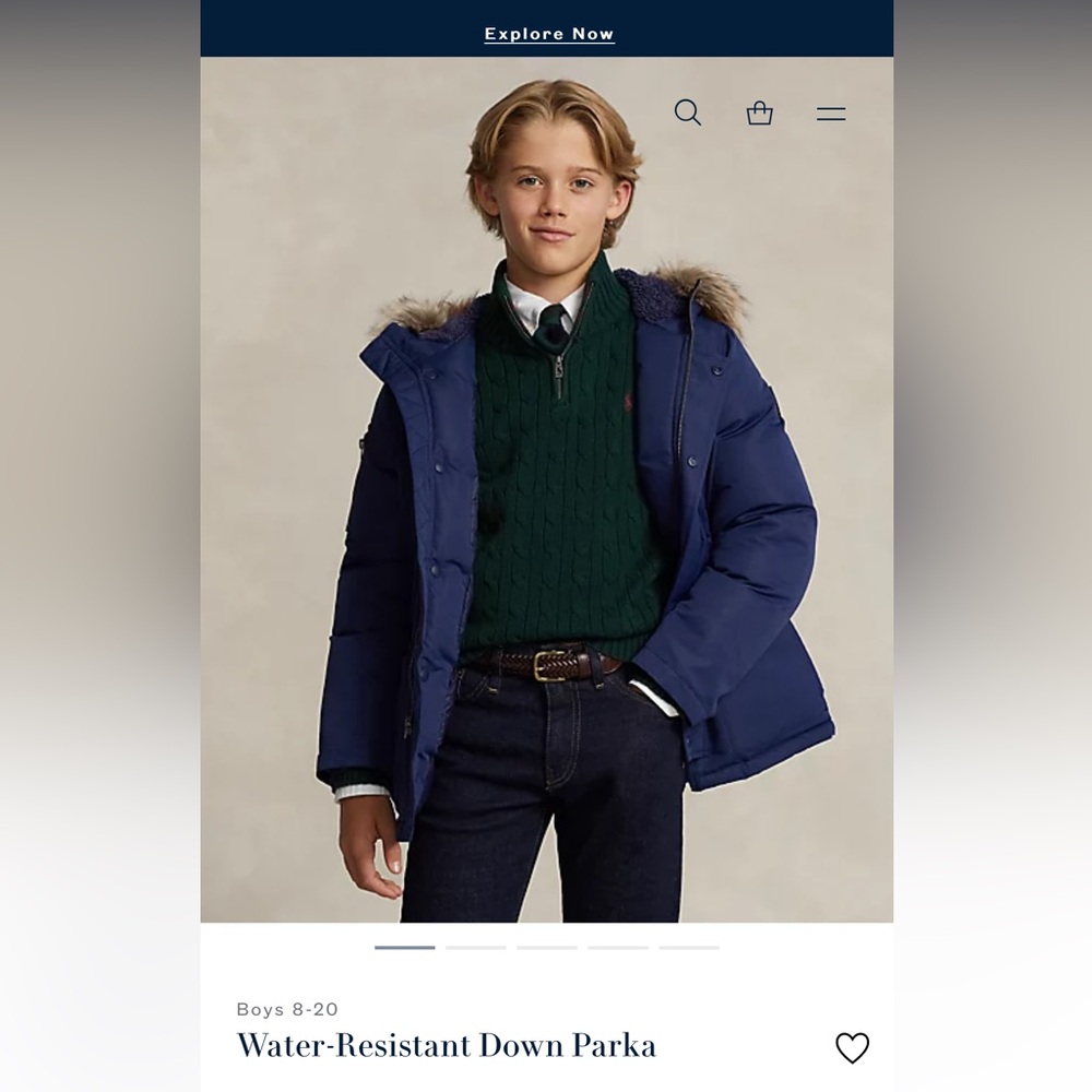 Boy’s Ralph Lauren Blue Puffer Jacket (orange lining)